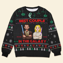 Load image into Gallery viewer, Custom Galactic Couple Ugly Sweater - Unique Valentine&#39;s Day Gifts Ugly Christmas Sweater PopCulturePrints
