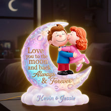 Load image into Gallery viewer, Love you to the moon and back - Lovely Couple Acrylic Light Box | Personalized Gift for Couples Light Box PopCulturePrints
