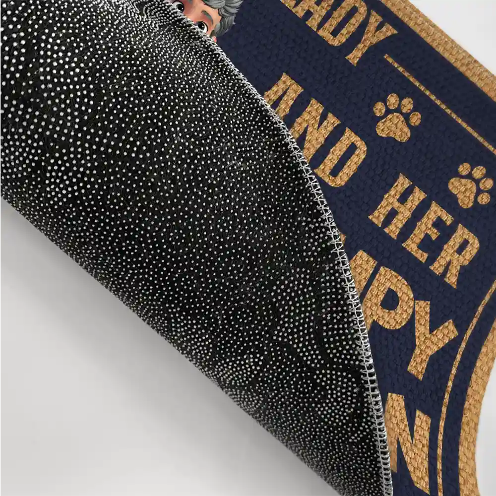 A Crazy Cat Lady And Her Grumpy Old Man Live Here - Funny Personalized Doormat Doormat PopCulturePrints