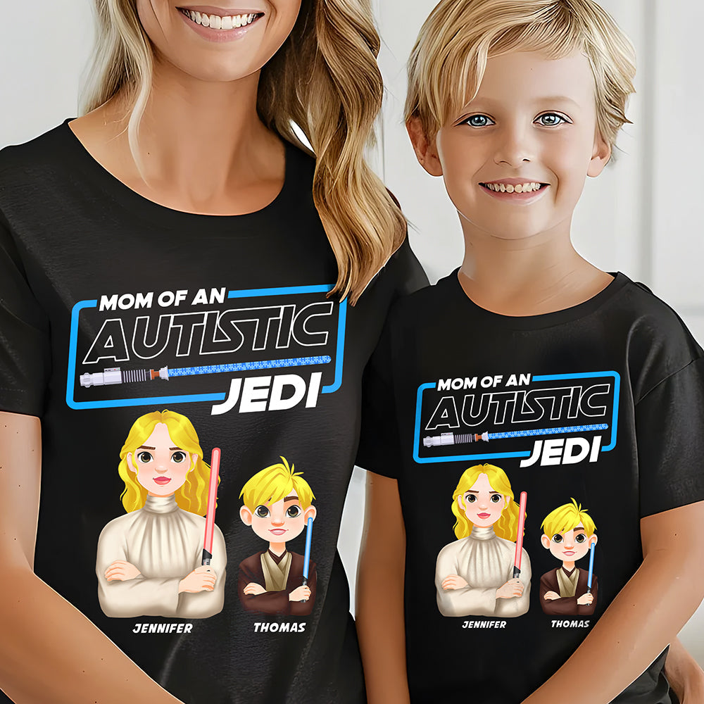 Mom of an Autistic Jedi - Personalized Autism Mom Shirt Shirts PopCulturePrints