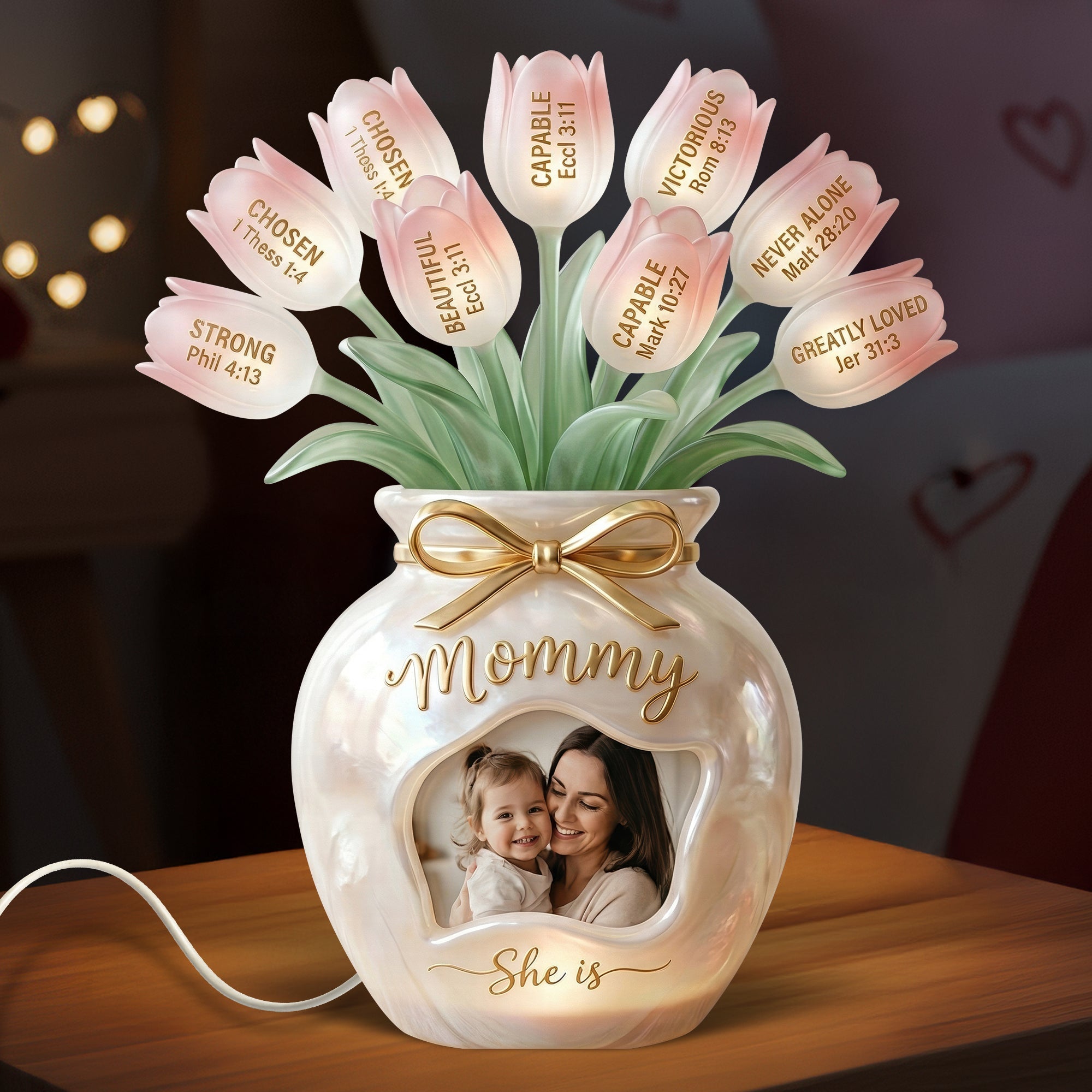 "Mommy, She Is Beautiful" - Personalized Acrylic Light Box - Gifts for Mom, Grandma, and All Special Women Light Box PopCulturePrints