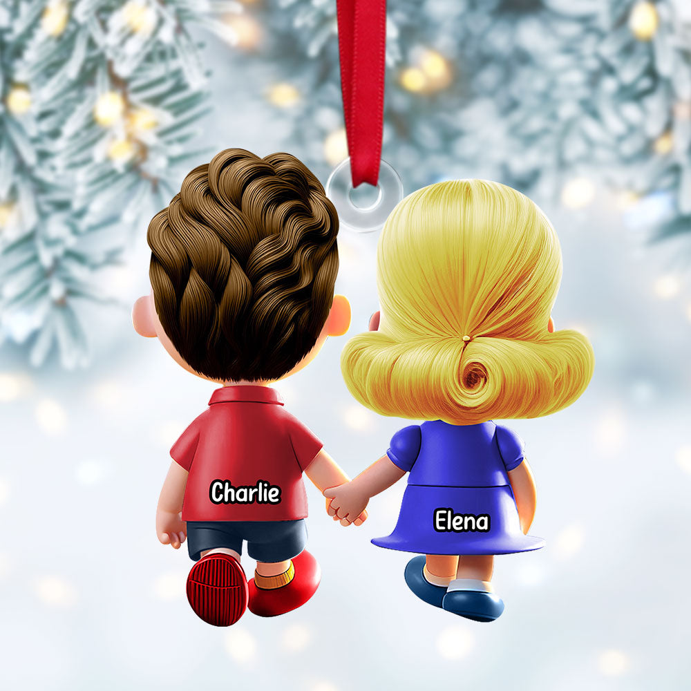 Custom Couple Christmas Ornament | Personalized Holiday Gift | Valentine's Day Gifts Ornament PopCulturePrints