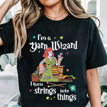 Load image into Gallery viewer, Personalized Yarn Wizard T-Shirt - Turn Strings into Things
