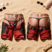 Load image into Gallery viewer, Unleash Your Inner Hero - Funny Masked Hero Men's Beach Shorts - Custom Personalized Gift for Him
