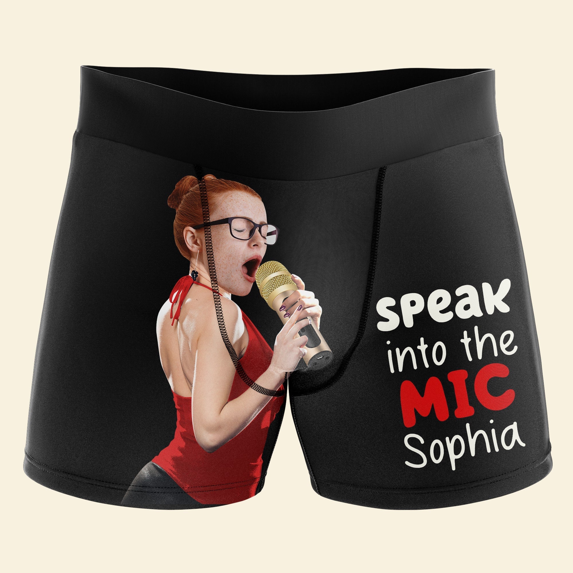 Personalized Speak Into The Mic Men's Boxers for Couples Boxer Briefs PopCulturePrints
