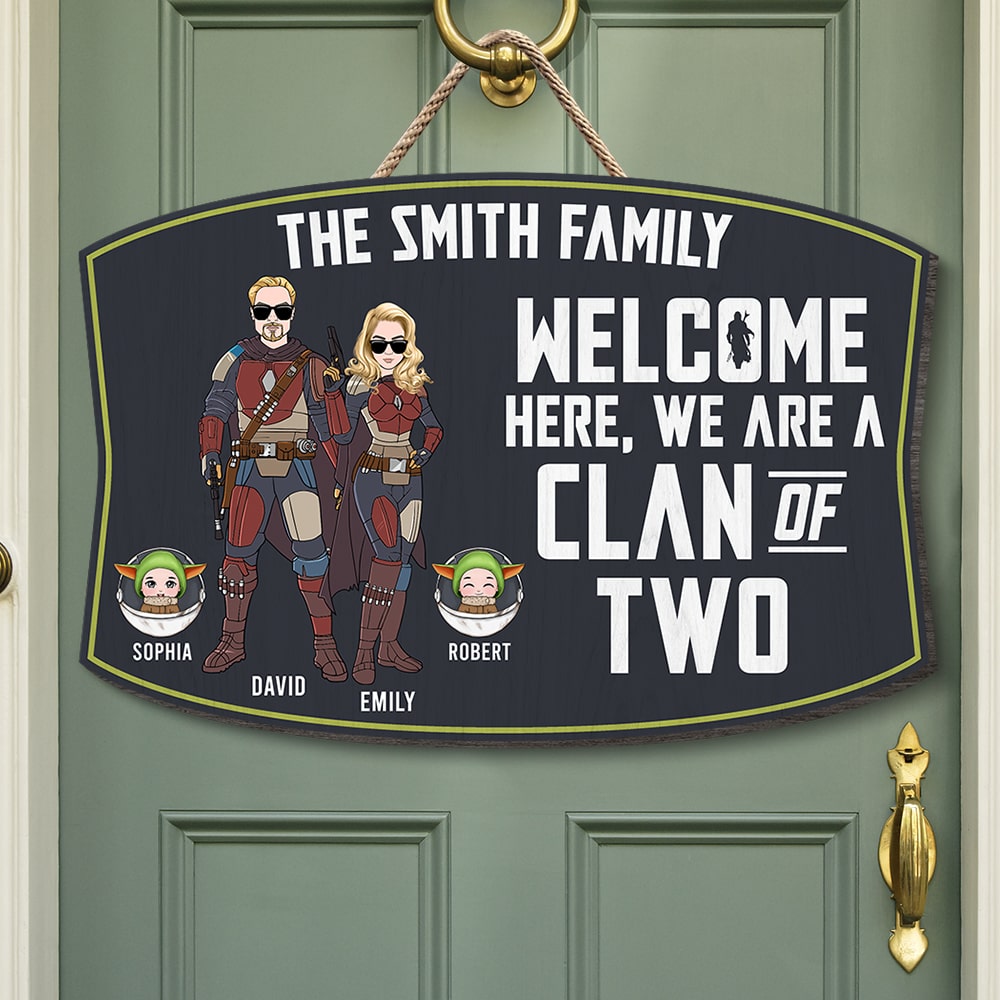 Personalized 'Clan of Two' Wood Sign – Custom Gift for Families Wood Sign PopCulturePrints