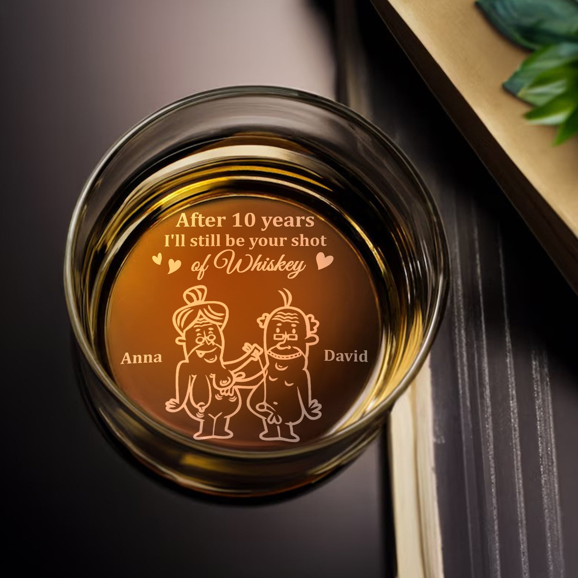 Engraved Whiskey Glass for Couples - Personalized Gift Whiskey Glass PopCulturePrints