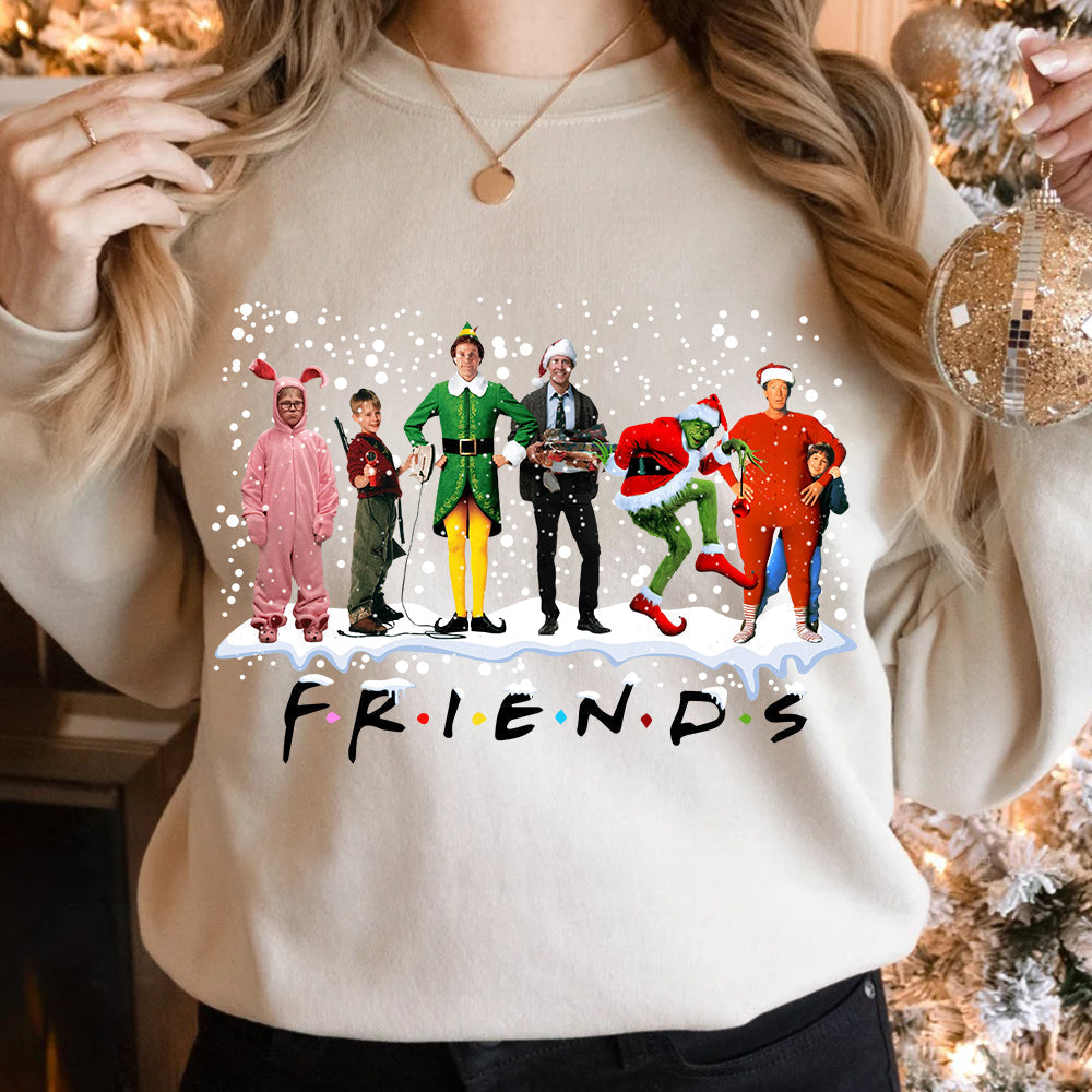 Classic Holiday Movie Characters Friends Christmas Shirt