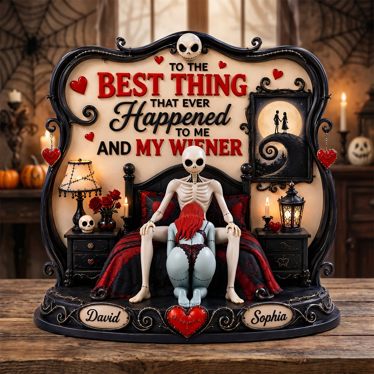 Naughty Spooky Couple Acrylic Plaque - Personalized Gifts For Couples Shaped Plaques PopCulturePrints