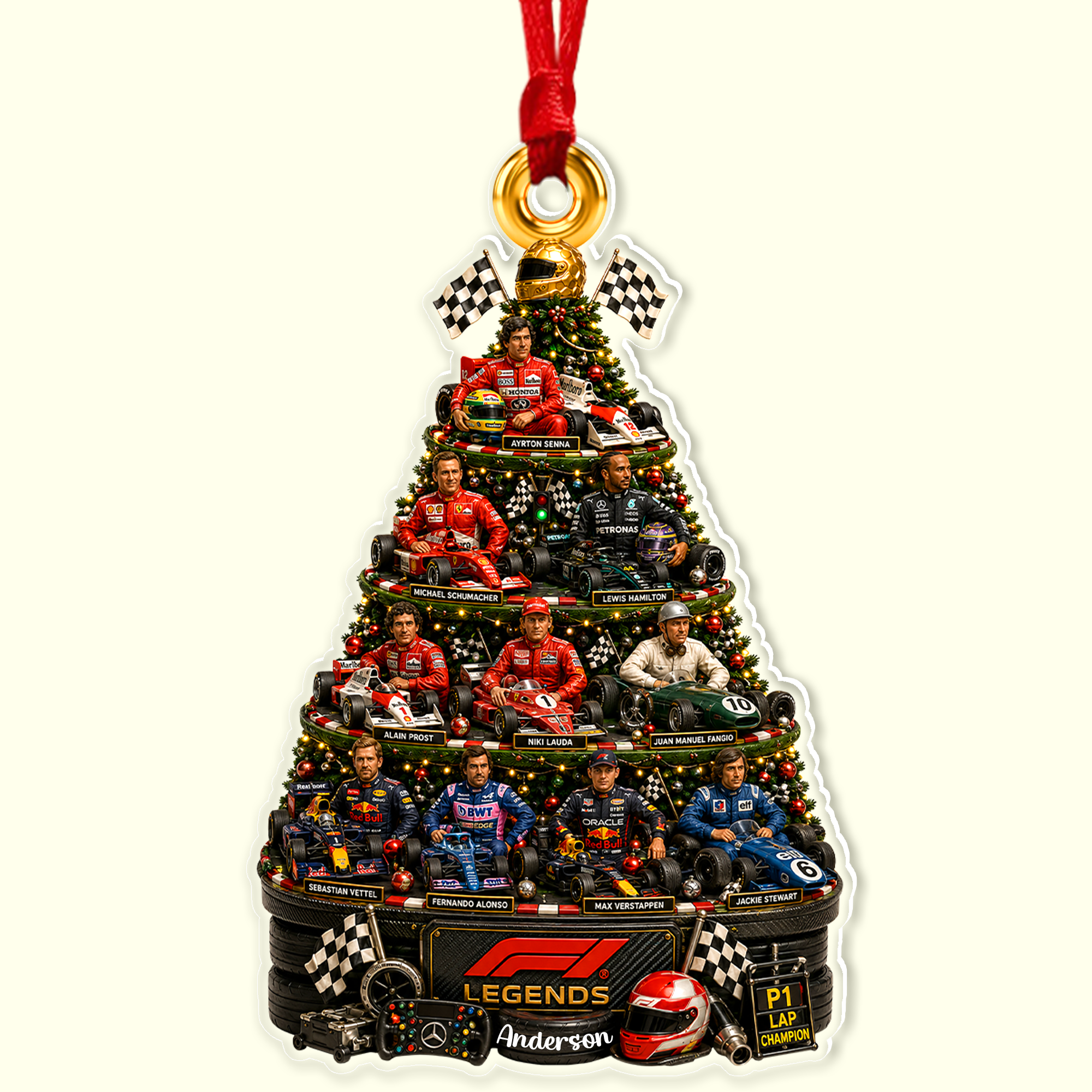 Celebrate the Legends of Racing - Ultimate Racing Acrylic Ornament | Personalized Gift for Racing Fans