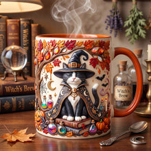 Load image into Gallery viewer, Embrace the Magic: Witch Cat Coffee Mug - Personalized Gift for Cat Lovers
