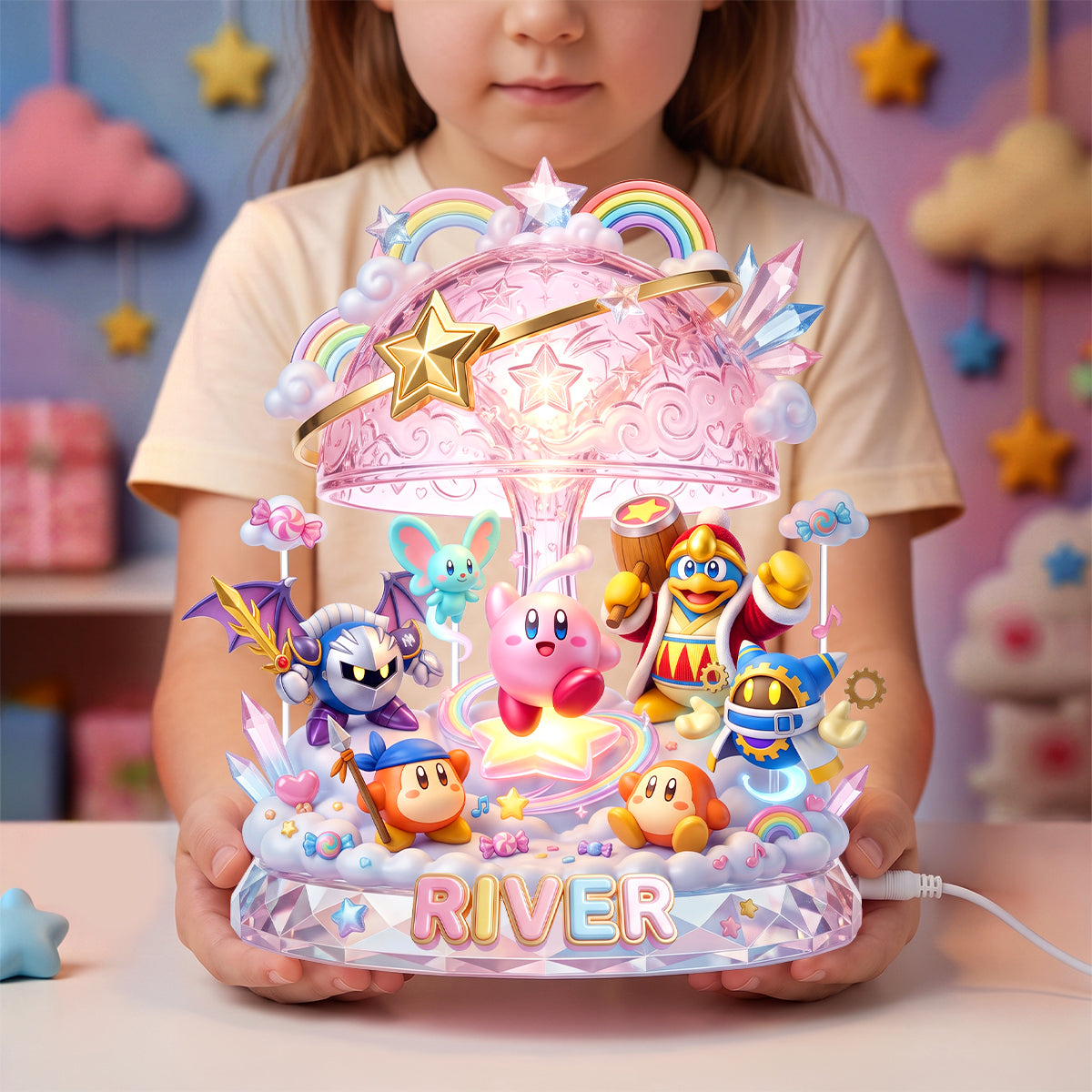 Pink Puff Acrylic Light Box - Personalized Gift For Gamers 05nadh170726 Light Box PopCulturePrints