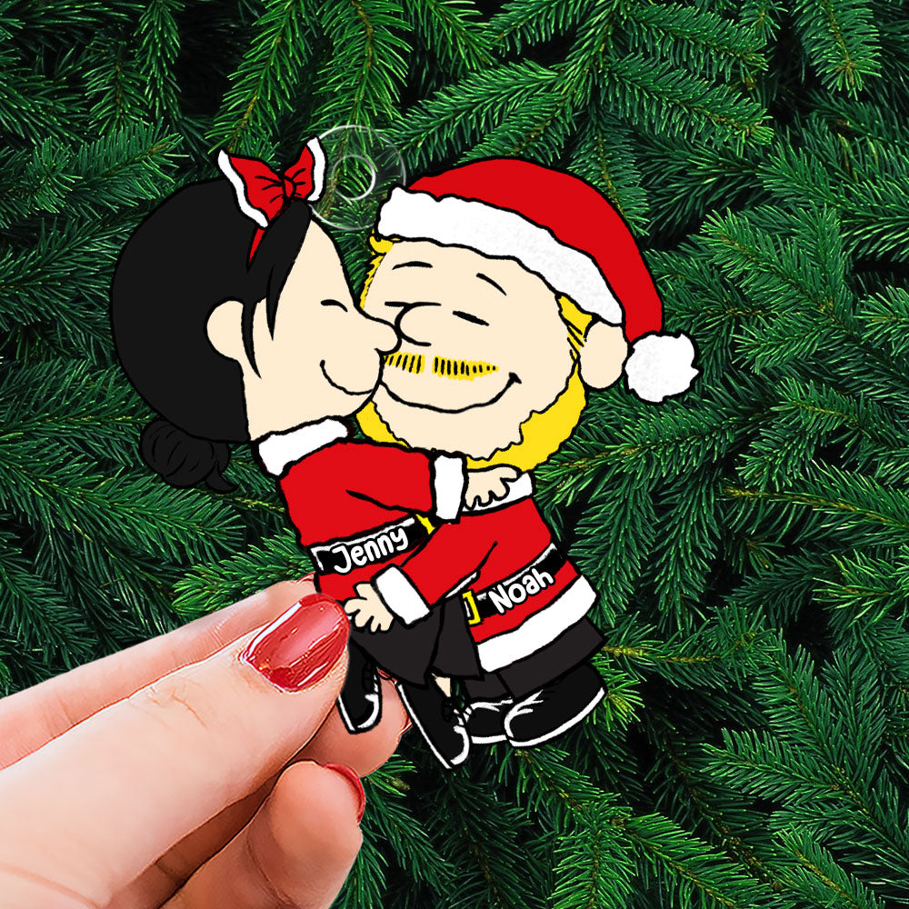 Custom Cartoon Couple Christmas Ornament Gift