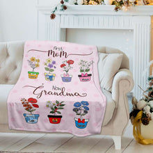 Load image into Gallery viewer, Personalized Grandma Blanket - Flower Garden Design
