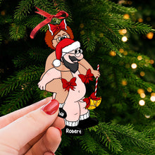 Load image into Gallery viewer, Personalized Couple Christmas Ornament - Fun Santa Design | Valentine&#39;s Day Gifts Ornament PopCulturePrints
