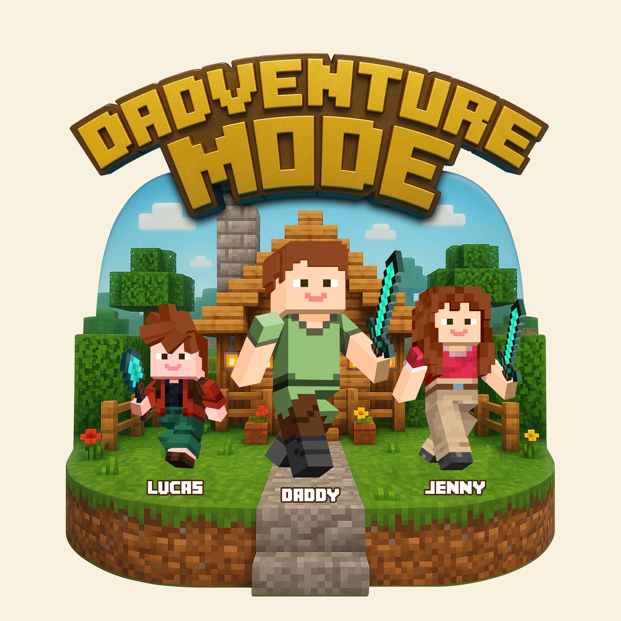 “Adventure Awaits, Dad!” - Dadventure Plaque - Personalized Gift for Dad, Grandpa, and Father Figures Shaped Plaques PopCulturePrints