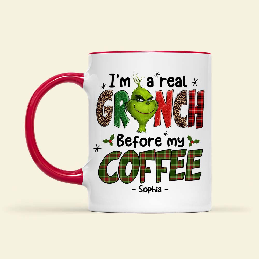 Personalized Grumpy Before Coffee Mug - Christmas Gift for Coffee Lovers