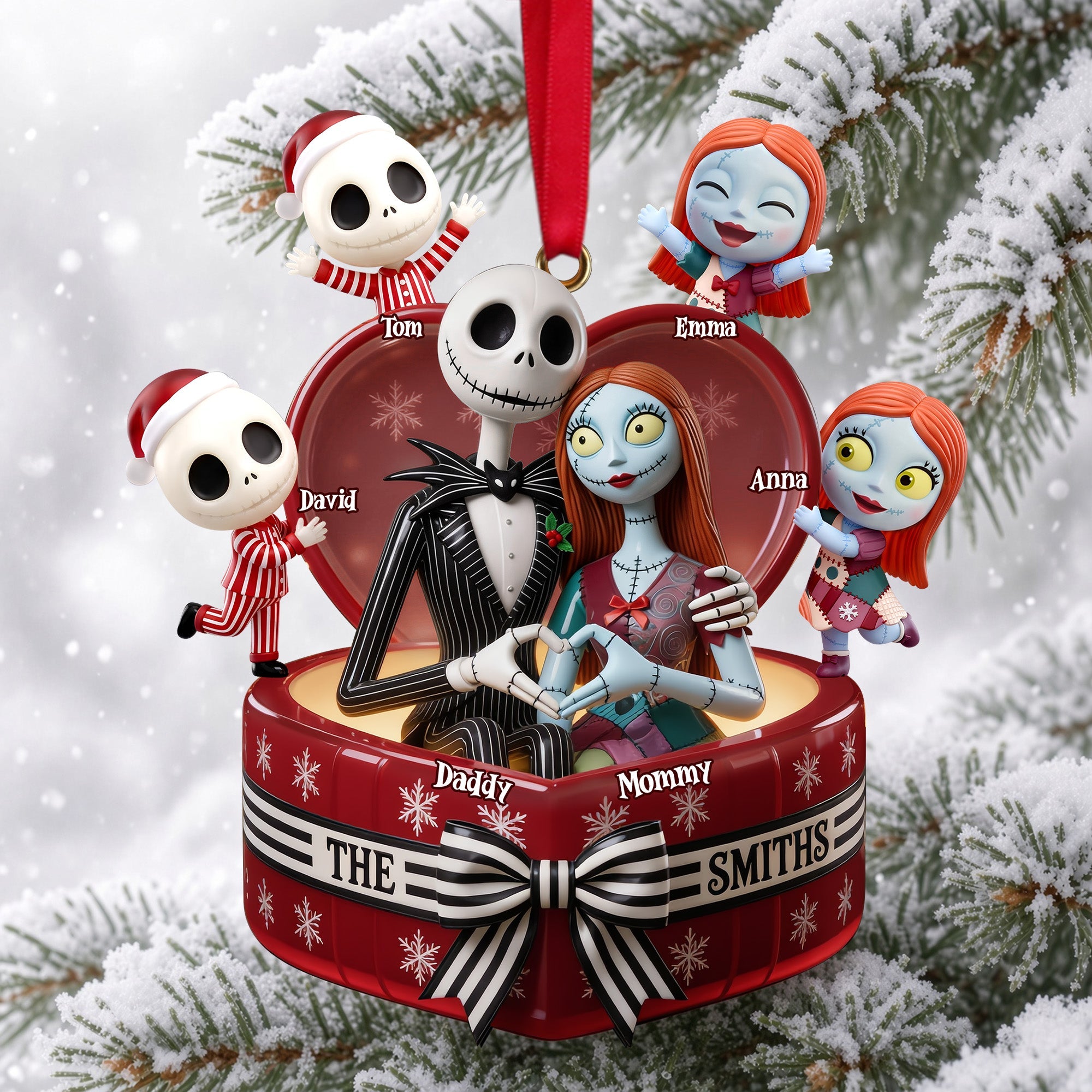 Spooky Family Christmas Ornament - Personalized Gifts for Family Fun and Joy