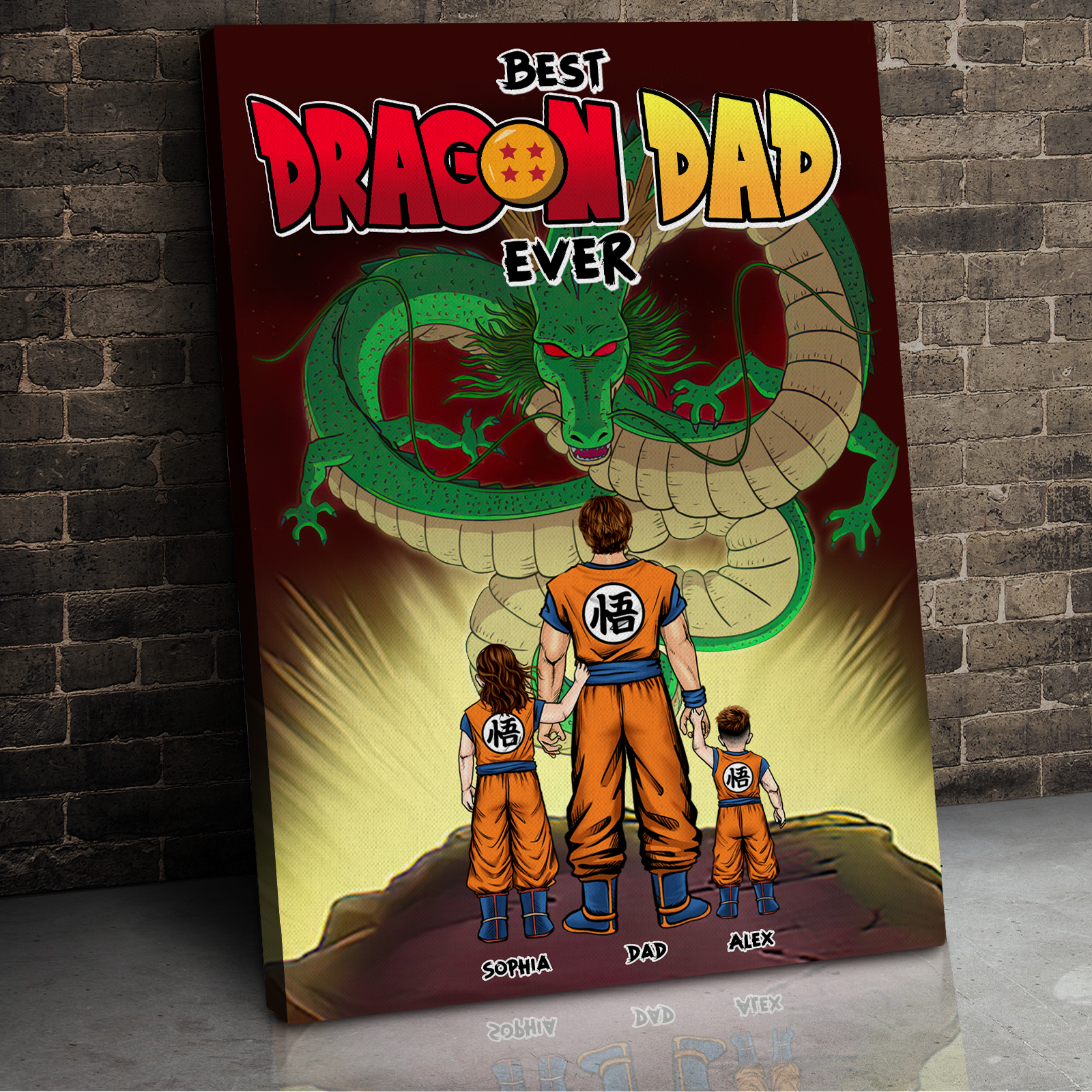 Best Dragon Dad Ever Personalized Canvas Print Poster & Canvas PopCulturePrints