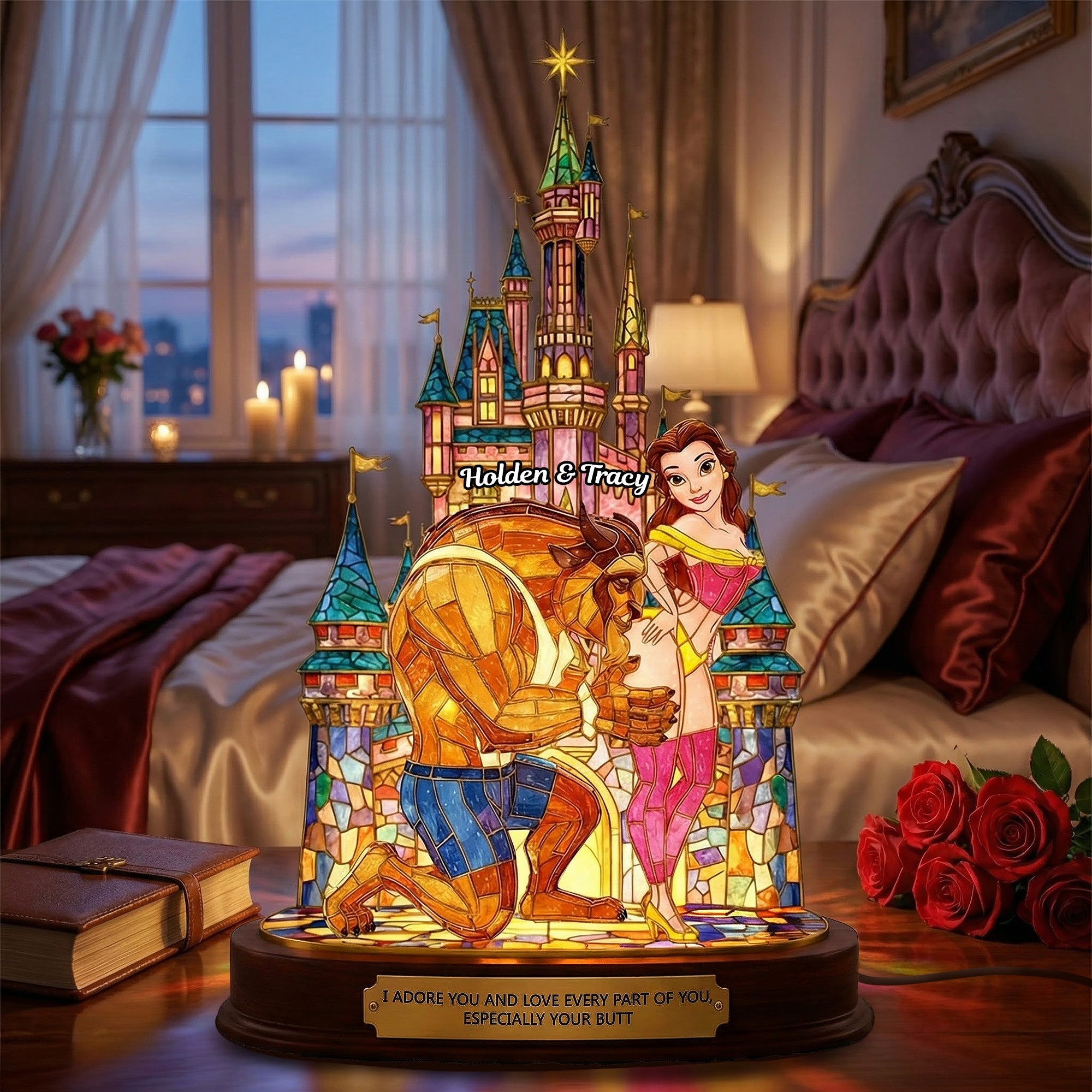 I Adore You - Fairytale Couple Light Box - Personalized Gift for Couples Light Box PopCulturePrints