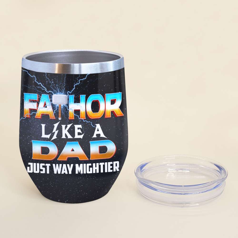 Personalized Super Dad & Kid Wine Tumbler Wine Tumbler PopCulturePrints