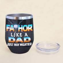 Load image into Gallery viewer, Personalized Super Dad &amp; Kid Wine Tumbler Wine Tumbler PopCulturePrints
