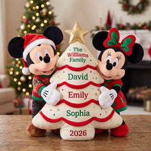 Load image into Gallery viewer, Celebrate Family Togetherness - Personalized Family Christmas Tree Plush Pillow
