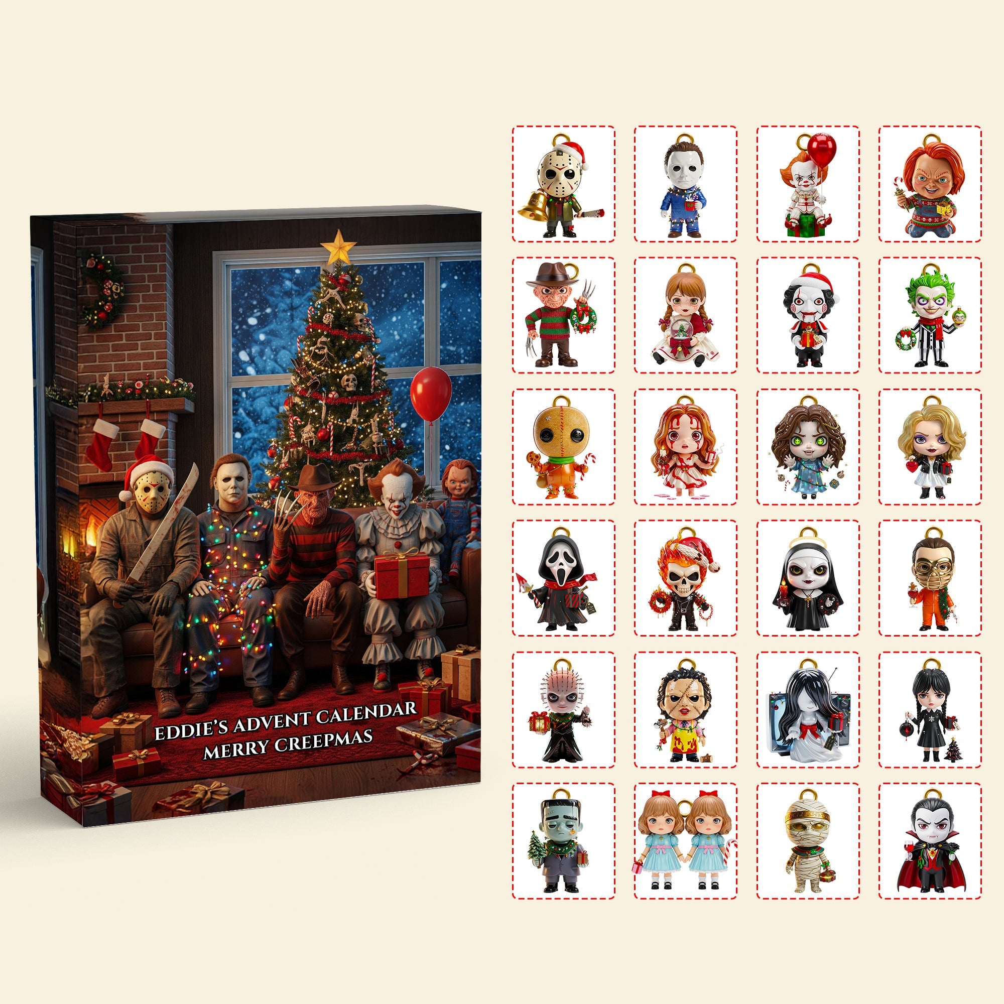 "Embrace the Horror This Christmas!" - Horror Christmas Advent Calendar Blind Box - Personalized Gifts for Movie Fans Advent Calendar PopCulturePrints