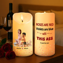 Load image into Gallery viewer, Roses are Red, Violets are Blue - Personalized Couple LED Candle Led Candle PopCulturePrints
