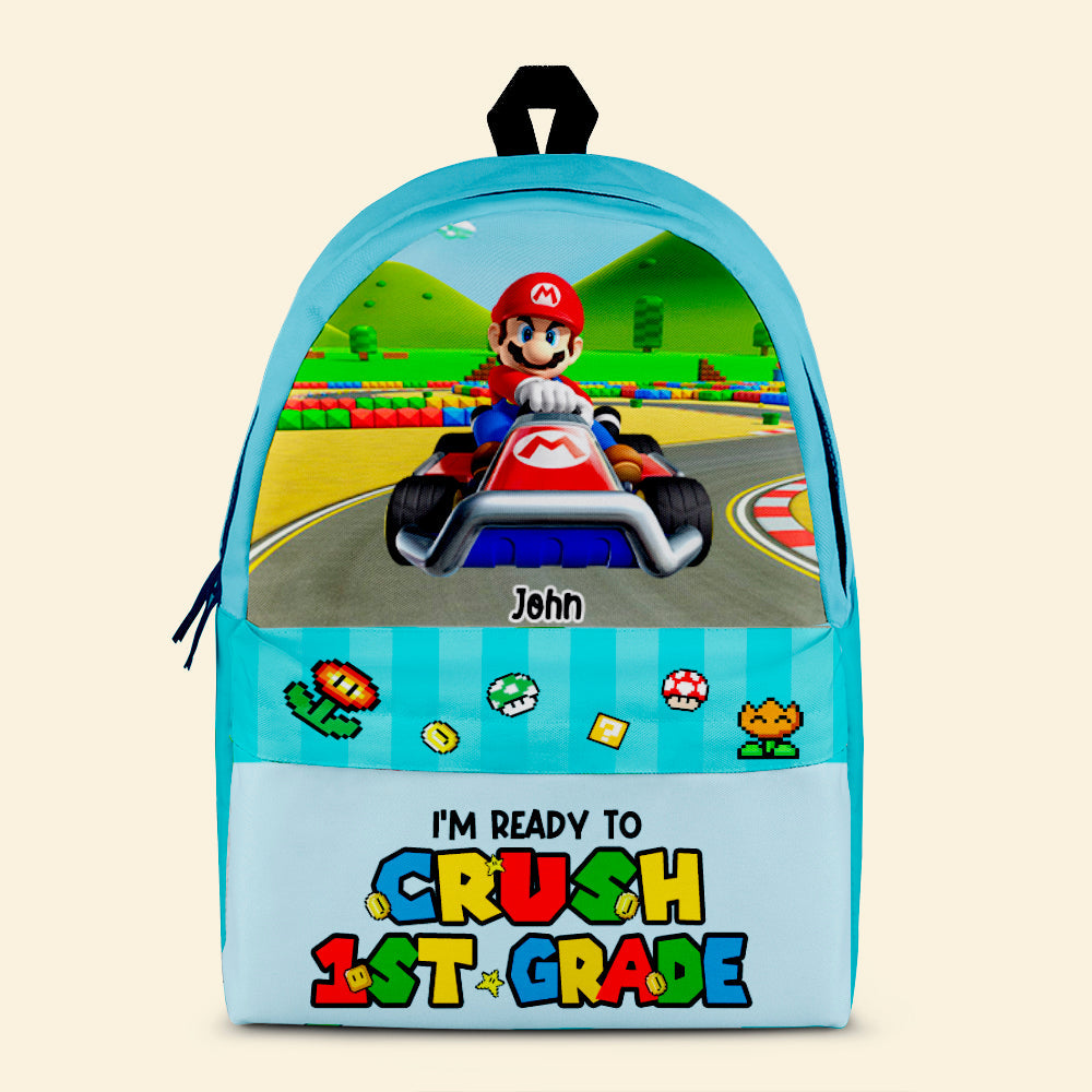 Personalized 'Ready to Crush' Backpack for Kids - Racing Theme Backpack PopCulturePrints