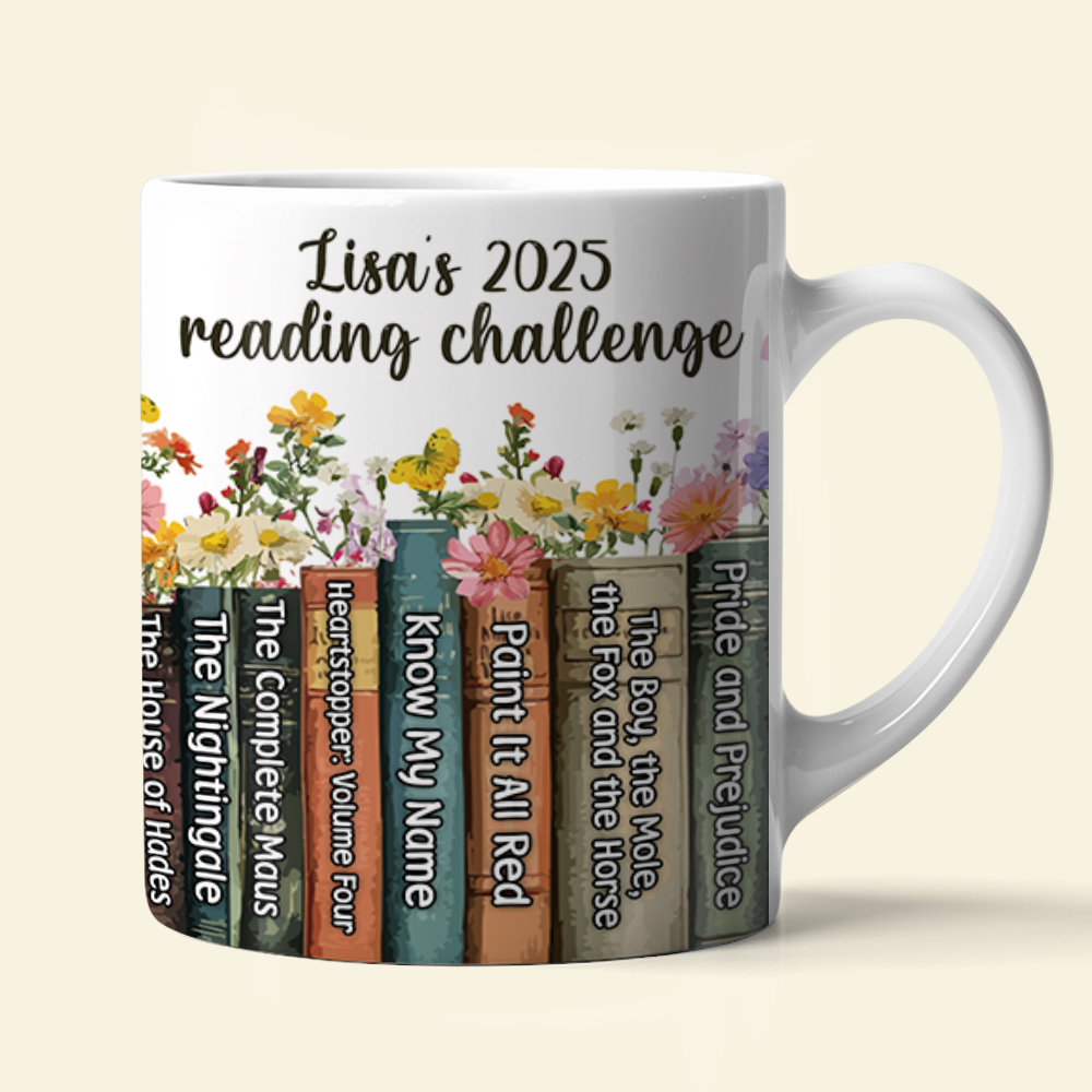 Personalized Book Lover's Reading Challenge Coffee Mug Coffee Mug PopCulturePrints