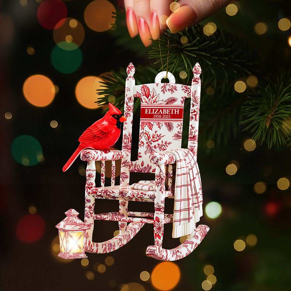 Cherish Memories with Our Heaven Cardinal Toile de Jouy Ornament - Personalized Gift for Loved Ones Ornament PopCulturePrints
