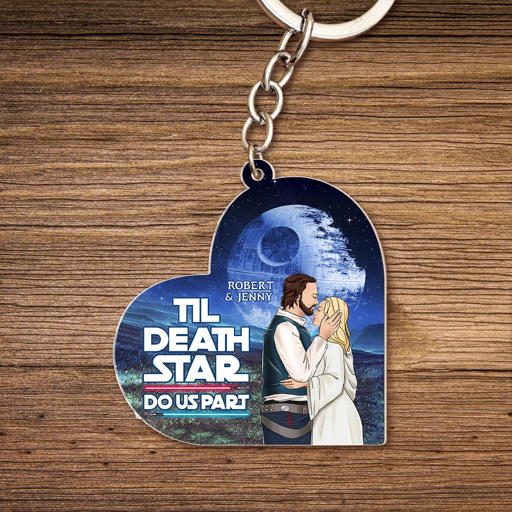 Personalized Couples Keychain - 'Til Death Star Do Us Part Keychains PopCulturePrints