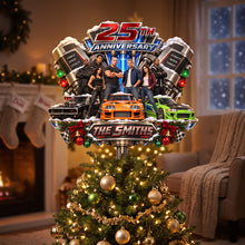 Load image into Gallery viewer, Celebrate Speed: Personalized 25th Anniversary Tree Topper - A Unique Gift for Car Enthusiasts
