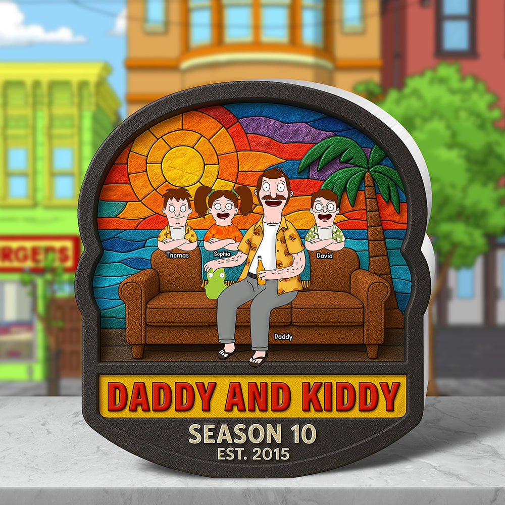 “A Symbol of Love: Daddy And Kiddy Acrylic Plaque - Personalized Gifts For Dad to Cherish” Shaped Plaques PopCulturePrints