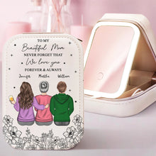 Load image into Gallery viewer, Never Forget That I Love You - Personalized Makeup Box with LED Mirror - Perfect Gift for Mom, Grandma &amp; Loved Ones Makeup Box PopCulturePrints
