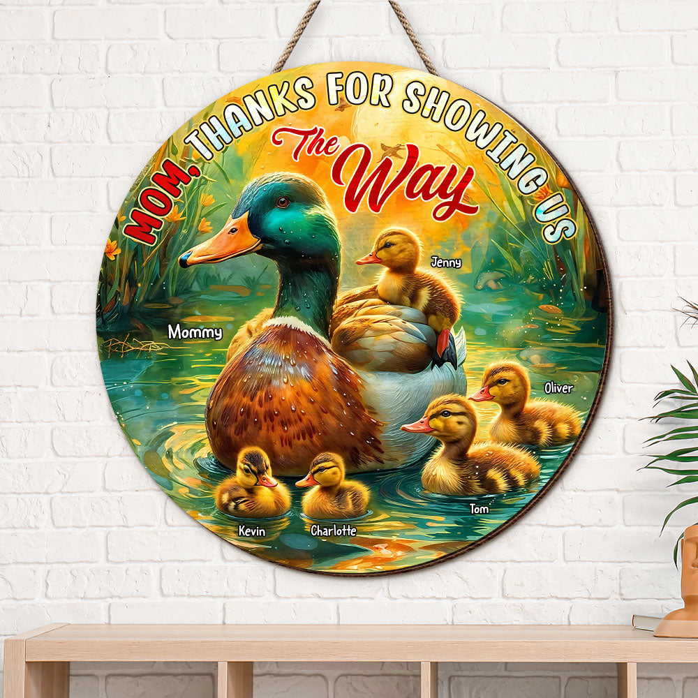 Mom, Thanks for Showing Us the Way - Personalized Wood Sign Gift for Mom & Grandma Wood Sign PopCulturePrints