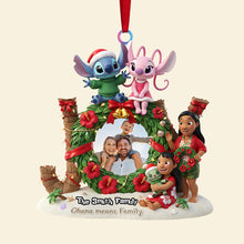 Load image into Gallery viewer, &quot;Ohana means Family&quot; - Custom Photo Family Christmas Acrylic Ornament - Personalized Gift for Family and Friends Ornament PopCulturePrints
