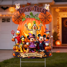 Load image into Gallery viewer, Spooktacular Family Fun: Trick Or Treat Spooky Yard Sign - Personalized Halloween Gift
