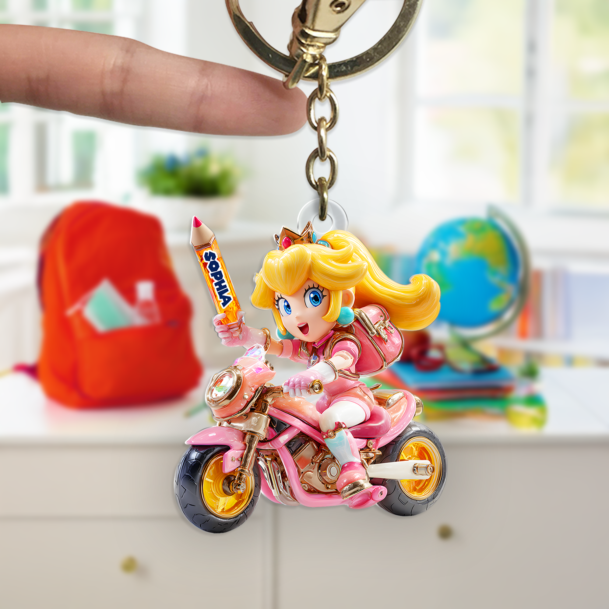 “Race into Adventure!” Personalized Keychain for Car Fans - Custom Gift for Enthusiasts, Friends, and Family Keychains PopCulturePrints