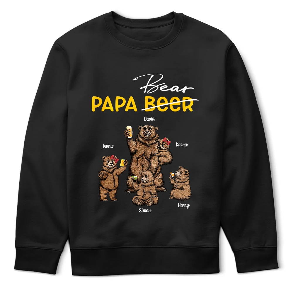 Papa Beer Papa Bear - Personalized T-Shirt for Dads T-shirt PopCulturePrints