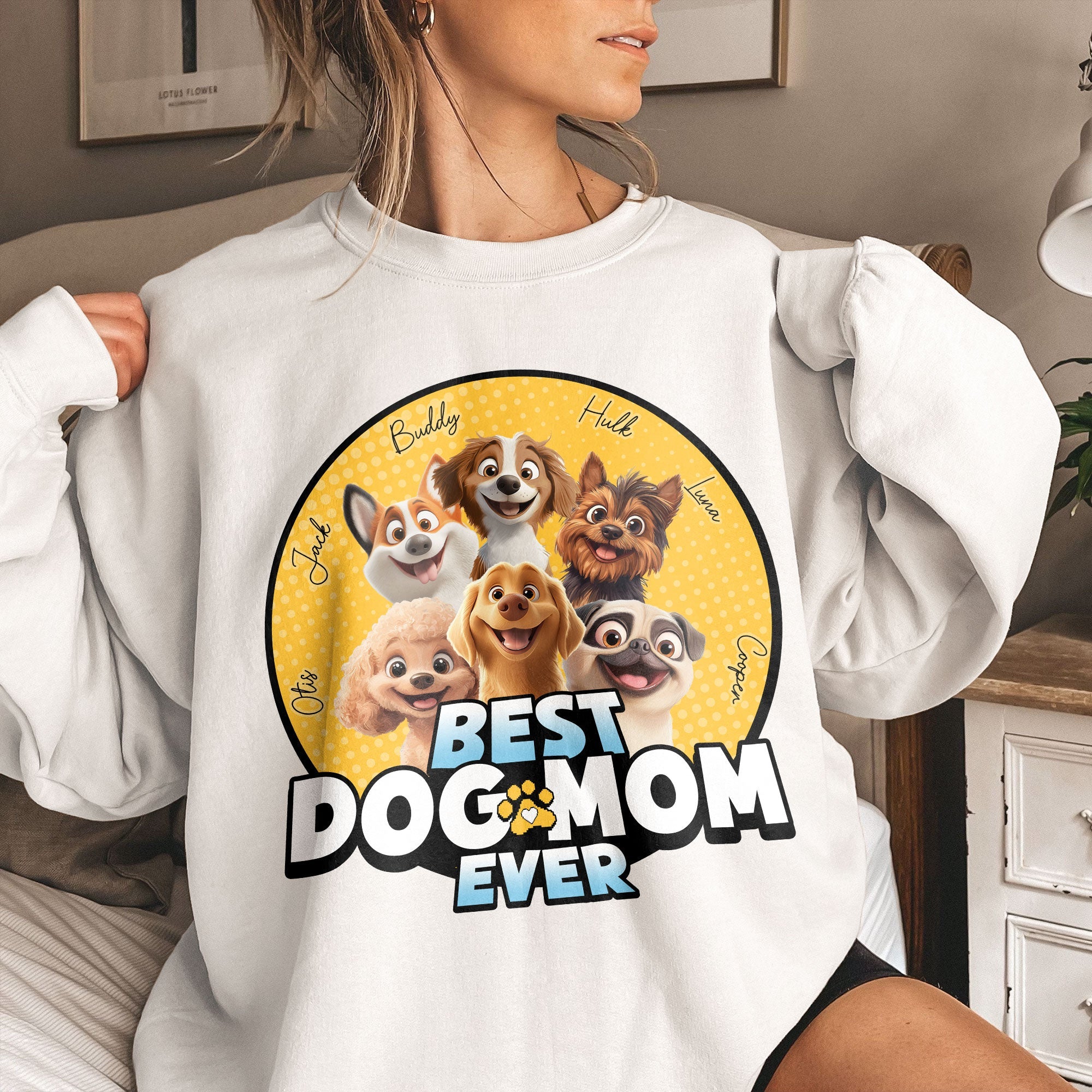 Best Dog Mom Ever - Personalized Dog Mom Shirt Shirt PopCulturePrints