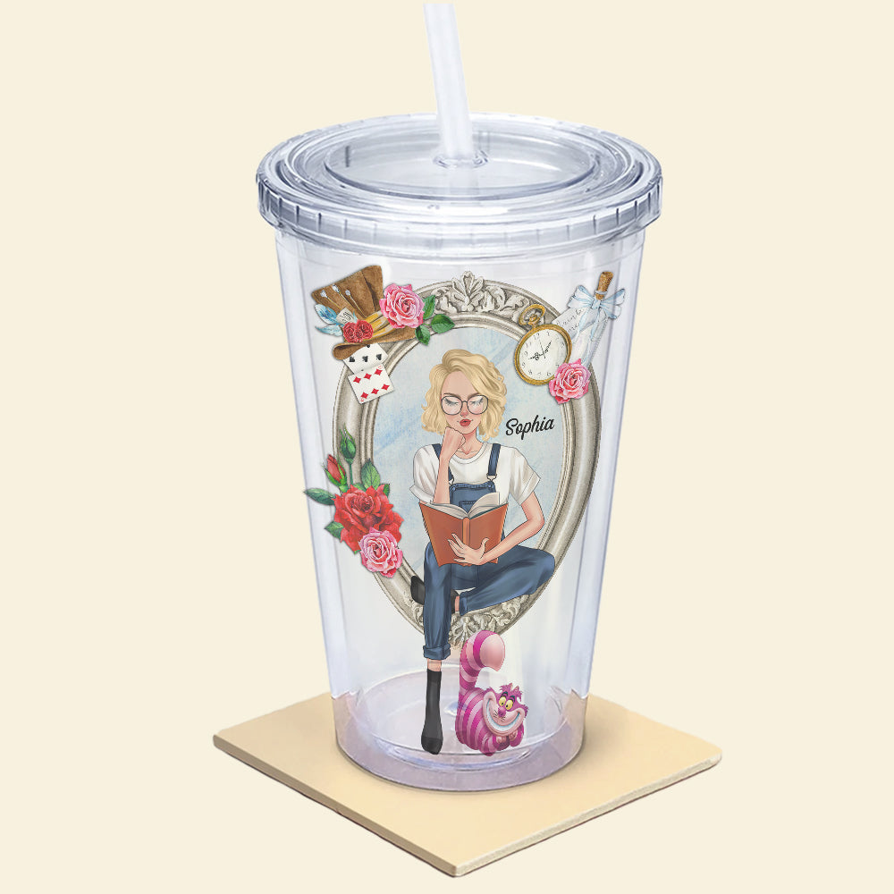 Personalized Acrylic Tumbler - Unique Reality Design for Book Lovers Tumbler Cup PopCulturePrints