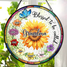 Load image into Gallery viewer, Blessed to Be Called - Personalized Stained Glass Window Hanging Suncatcher for Grandma Suncatcher Ornament PopCulturePrints
