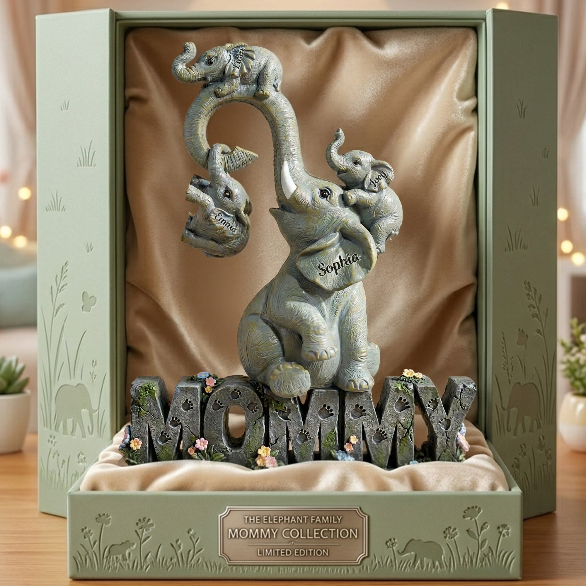 "Strong Mama Elephant" - Personalized Gifts for Mom - Unique Gift for Mother's Day & Grandma Shaped Plaques PopCulturePrints