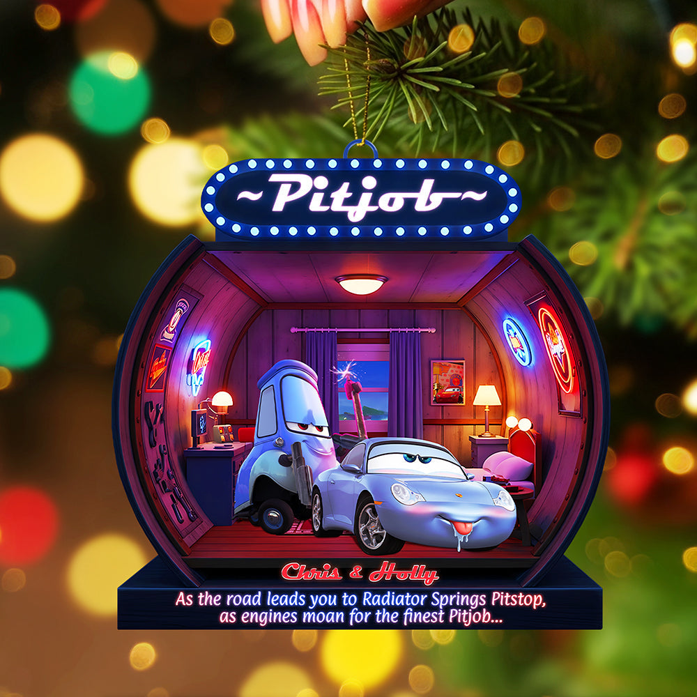 "As the road leads you to Radiator Springs, Personalized Gifts for Christmas - Custom Acrylic Ornament for Couples, Friends, Family" Ornament PopCulturePrints