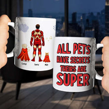 Load image into Gallery viewer, Personalized Superhero Pet Mug - Custom Names &amp; Fun Design Coffee Mug PopCulturePrints
