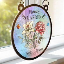 Load image into Gallery viewer, Grandma&#39;s Garden Birth Flower Suncatcher - Personalized Decorative Window Ornament Suncatcher Ornament PopCulturePrints
