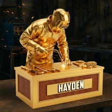 Load image into Gallery viewer, “Crafting Dreams: For the Master Welder” - Proud Skilled Welder Acrylic Plaque, Personalized Gifts for Welding Enthusiasts Shaped Plaques PopCulturePrints
