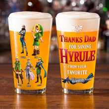Load image into Gallery viewer, Custom Gamer Dad Beer Glass - Heroic Hyrule Theme Beer Glasses PopCulturePrints
